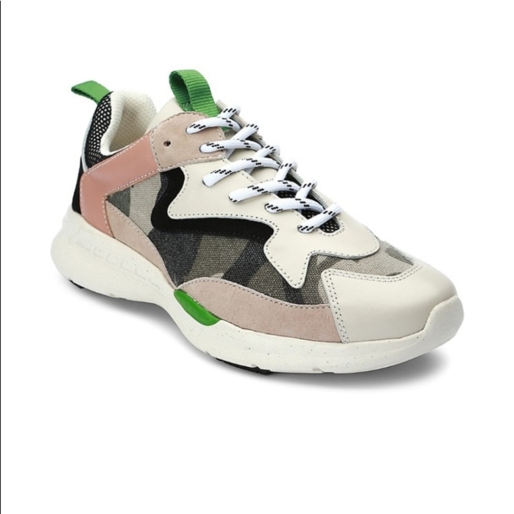 Anthropologie Sanctuary Groove Camo Camouflage Accent Leather Tennis Shoes 9m